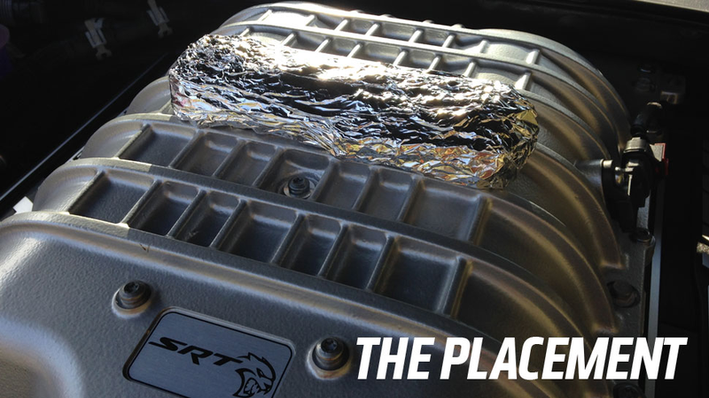 Illustration for article titled Yes, You Can Cook A Frozen Burrito On The Charger Hellcat's Supercharger